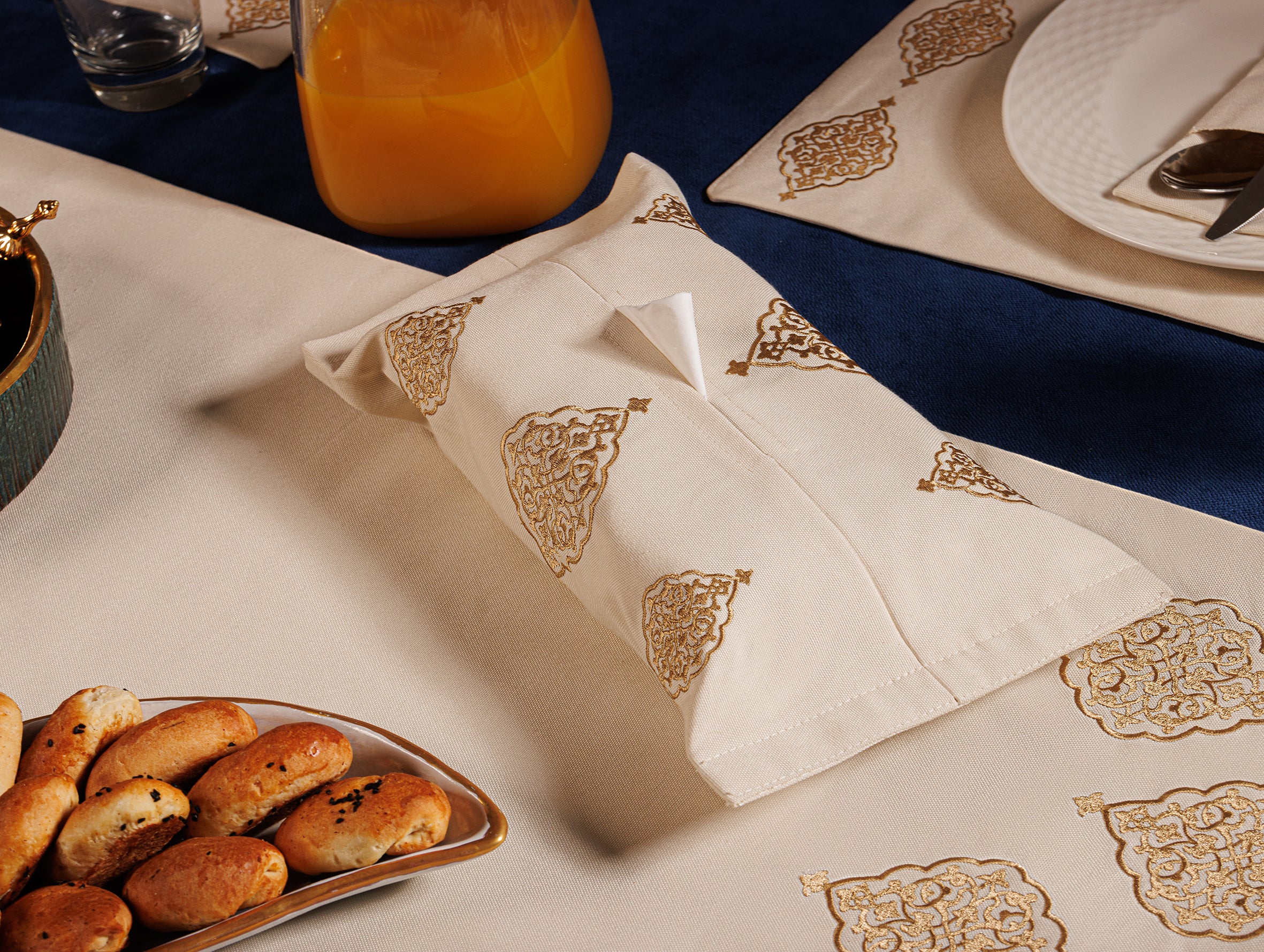 Gold Arabesque Tissue Box Cover