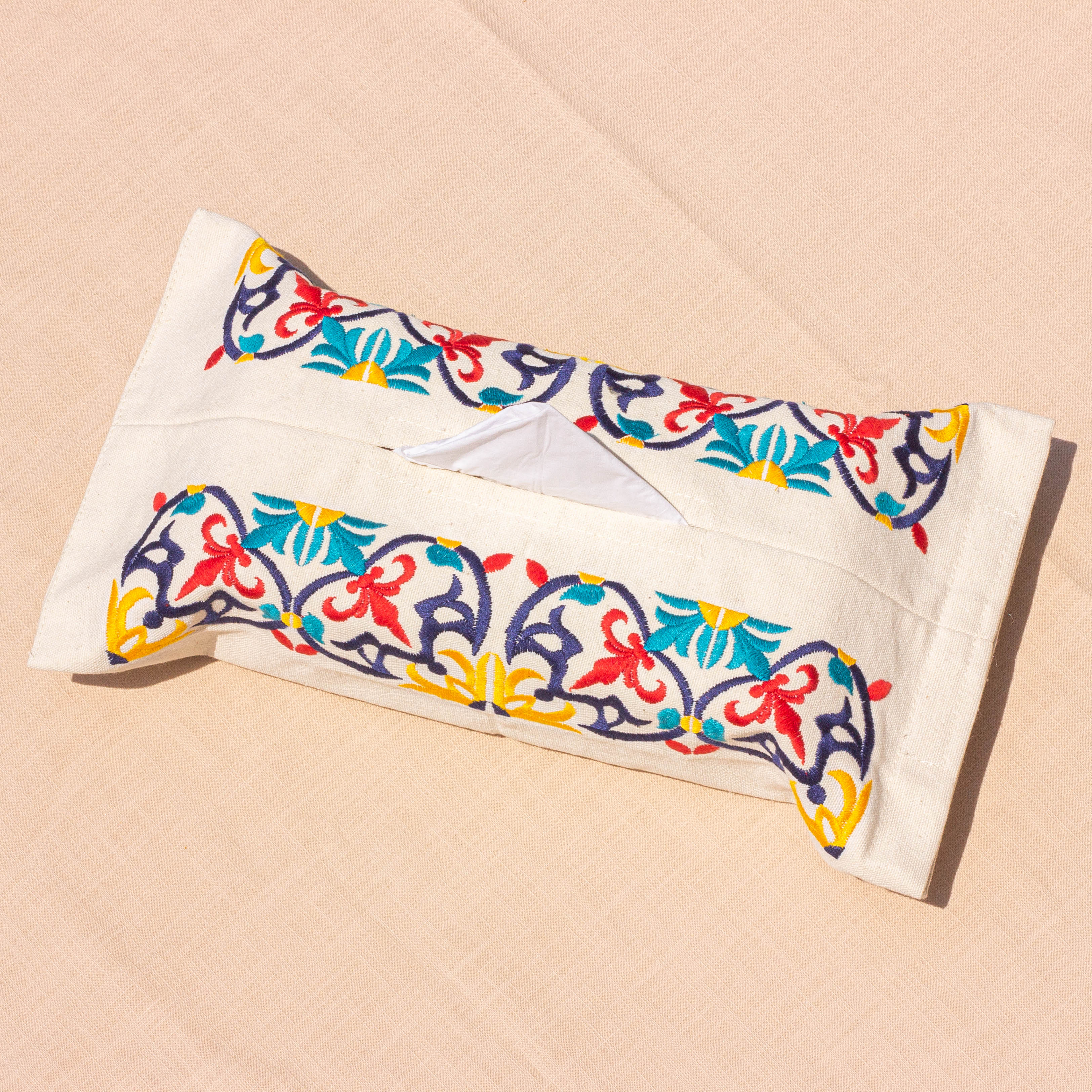 Floral Tiles Tissue Box Cover
