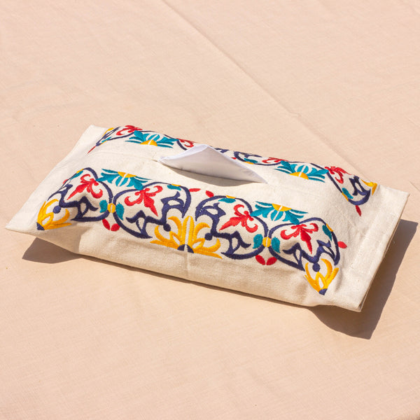 Floral Tiles Tissue Box Cover