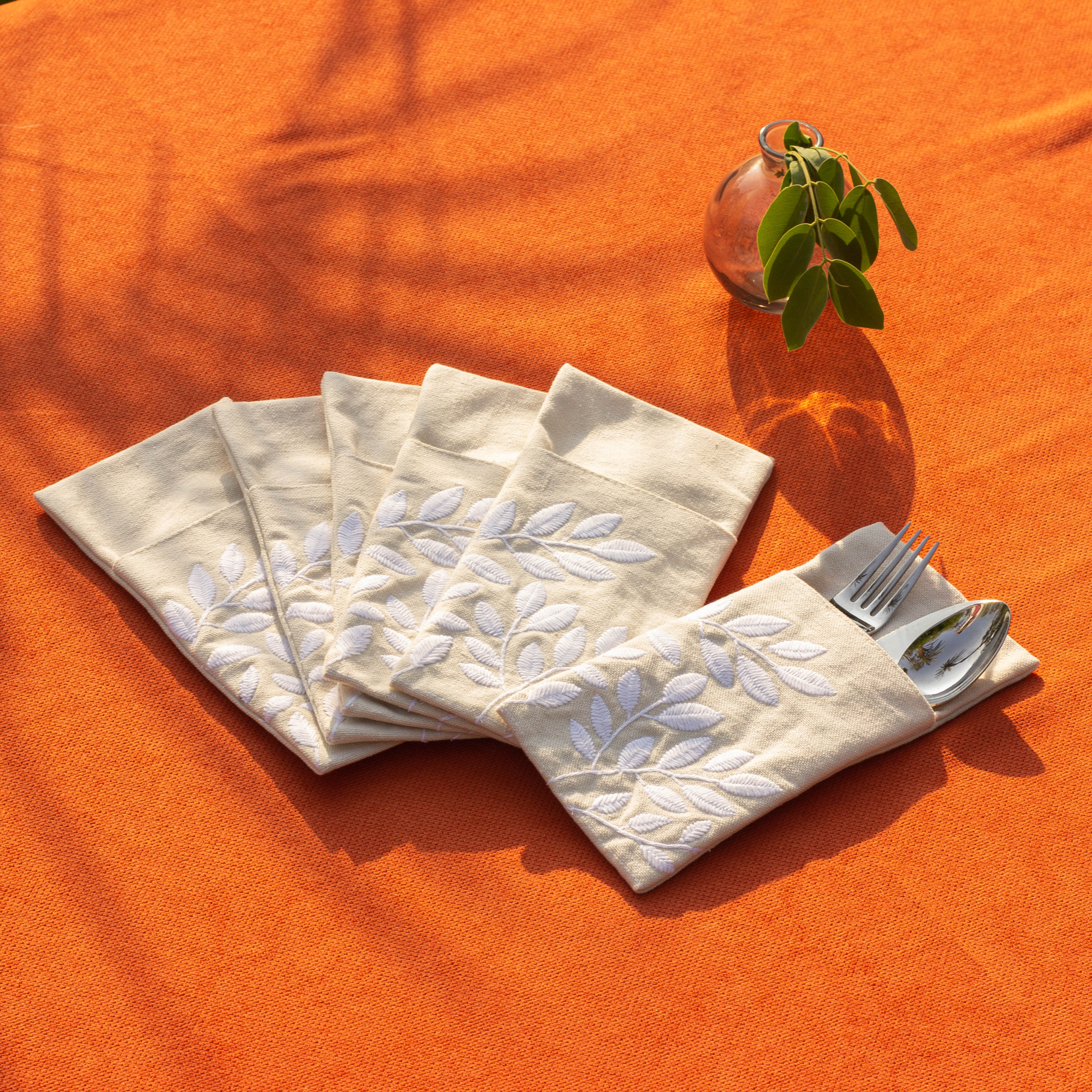 Summer Leaves Cutlery Holder Set