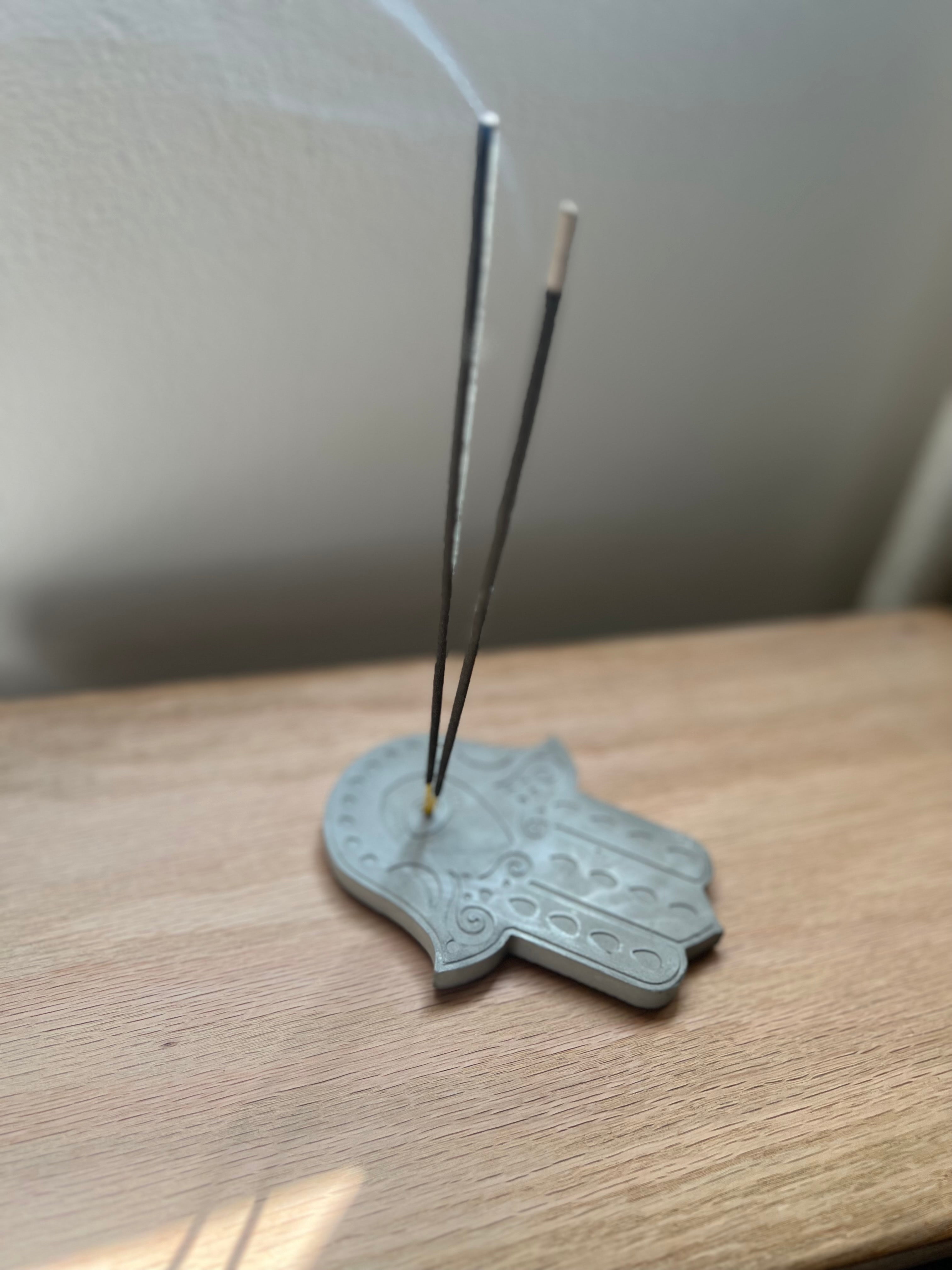 Concrete Incense Hamsa