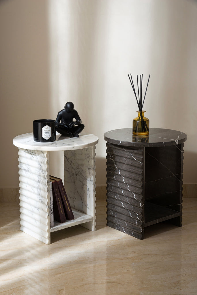 Oblique Marble Side Table