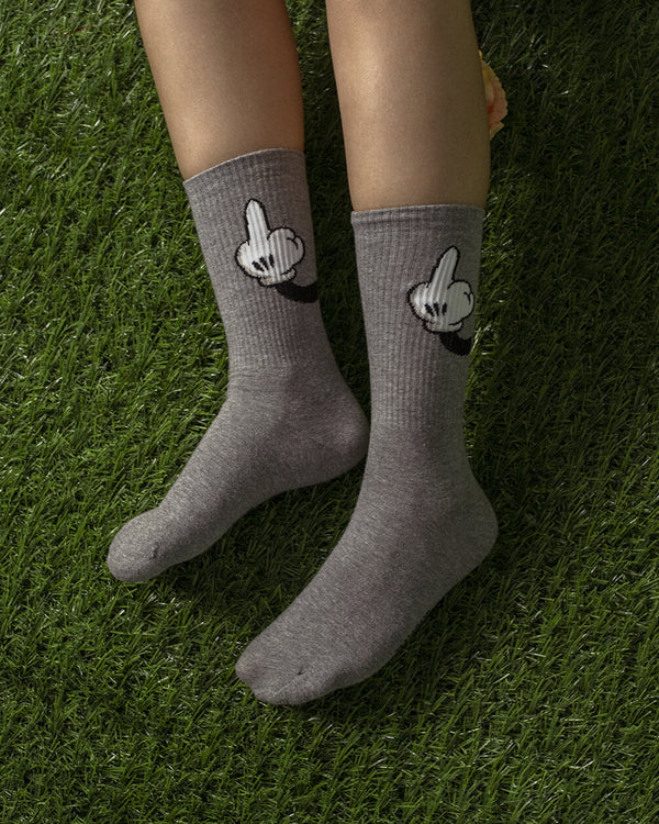 Grey Naughty Mouse (Long Socks)